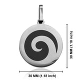 Stainless Steel Koru (Spiral) Maori Symbol Round Medallion Pendant