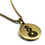 Stainless Steel Pikorua (Twist) Maori Symbol Round Medallion Pendant
