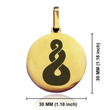 Stainless Steel Pikorua (Twist) Maori Symbol Round Medallion Pendant