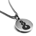 Stainless Steel Pikorua (Twist) Maori Symbol Round Medallion Pendant
