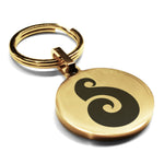 Stainless Steel Matau (Fish Hook) Maori Symbol Round Medallion Keychain