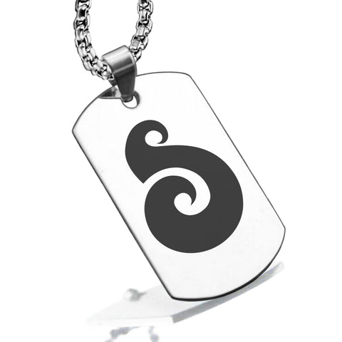 Stainless Steel Matau (Fish Hook) Maori Symbol Dog Tag Pendant - Comfort Zone Studios
