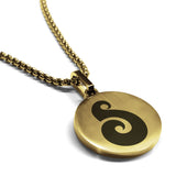 Stainless Steel Matau (Fish Hook) Maori Symbol Round Medallion Pendant