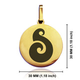 Stainless Steel Matau (Fish Hook) Maori Symbol Round Medallion Pendant