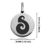 Stainless Steel Matau (Fish Hook) Maori Symbol Round Medallion Pendant