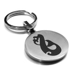 Stainless Steel Manaia (Guardian Spirit) Maori Symbol Round Medallion Keychain