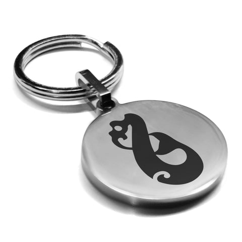 Stainless Steel Manaia (Guardian Spirit) Maori Symbol Round Medallion Keychain