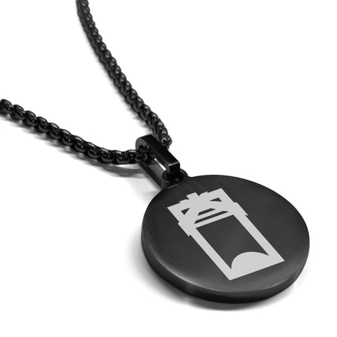 Stainless Steel Toki (Adze) Maori Symbol Round Medallion Pendant