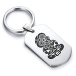Stainless Steel Hei Tiki Maori Symbol Dog Tag Keychain - Comfort Zone Studios