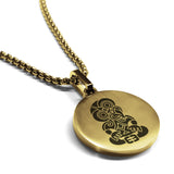 Stainless Steel Hei Tiki Maori Symbol Round Medallion Pendant