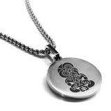 Stainless Steel Hei Tiki Maori Symbol Round Medallion Pendant