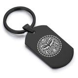 Stainless Steel Sun Maori Symbol Dog Tag Keychain - Comfort Zone Studios