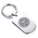 Stainless Steel Sun Maori Symbol Dog Tag Keychain - Comfort Zone Studios