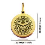 Stainless Steel Sun Maori Symbol Round Medallion Pendant