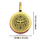 Stainless Steel Sun Maori Symbol Round Medallion Keychain