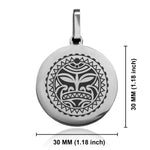 Stainless Steel Sun Maori Symbol Round Medallion Pendant