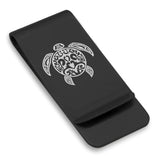 Stainless Steel Turtle Maori Symbol Classic Slim Money Clip