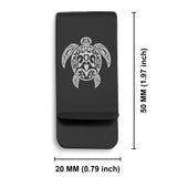 Stainless Steel Turtle Maori Symbol Classic Slim Money Clip