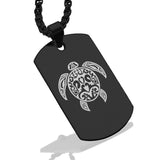 Stainless Steel Turtle Maori Symbol Dog Tag Pendant - Comfort Zone Studios