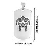 Stainless Steel Turtle Maori Symbol Dog Tag Pendant - Comfort Zone Studios