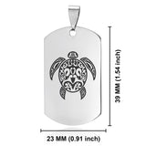 Stainless Steel Turtle Maori Symbol Dog Tag Keychain - Comfort Zone Studios