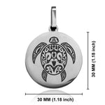 Stainless Steel Turtle Maori Symbol Round Medallion Pendant