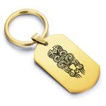 Stainless Steel Taniwha Maori Symbol Dog Tag Keychain - Comfort Zone Studios