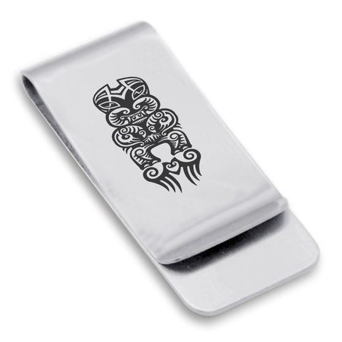 Stainless Steel Taniwha Maori Symbol Classic Slim Money Clip