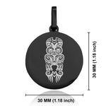 Stainless Steel Taniwha Maori Symbol Round Medallion Keychain