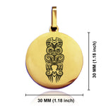 Stainless Steel Taniwha Maori Symbol Round Medallion Pendant
