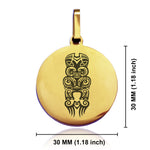 Stainless Steel Taniwha Maori Symbol Round Medallion Keychain