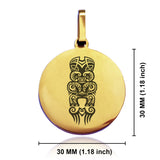 Stainless Steel Taniwha Maori Symbol Round Medallion Keychain