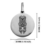Stainless Steel Taniwha Maori Symbol Round Medallion Keychain