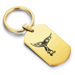 Stainless Steel Whale Tail Maori Symbol Dog Tag Keychain - Comfort Zone Studios