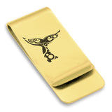 Stainless Steel Whale Tail Maori Symbol Classic Slim Money Clip