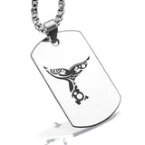 Stainless Steel Whale Tail Maori Symbol Dog Tag Pendant - Comfort Zone Studios