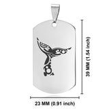 Stainless Steel Whale Tail Maori Symbol Dog Tag Keychain - Comfort Zone Studios