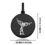 Stainless Steel Whale Tail Maori Symbol Round Medallion Keychain