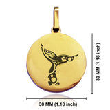 Stainless Steel Whale Tail Maori Symbol Round Medallion Pendant