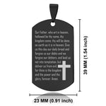 Stainless Steel The Lord’s Prayer Dog Tag Pendant