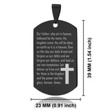 Stainless Steel The Lord’s Prayer Dog Tag Pendant