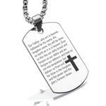 Stainless Steel The Lord’s Prayer Dog Tag Pendant