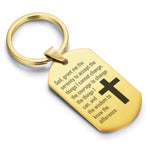 Stainless Steel The Serenity Prayer Dog Tag Keychain