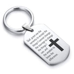 Stainless Steel The Serenity Prayer Dog Tag Keychain