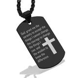 Stainless Steel The Serenity Prayer Dog Tag Pendant