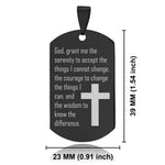 Stainless Steel The Serenity Prayer Dog Tag Pendant