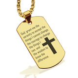 Stainless Steel The Serenity Prayer Dog Tag Pendant