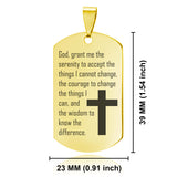 Stainless Steel The Serenity Prayer Dog Tag Keychain