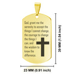 Stainless Steel The Serenity Prayer Dog Tag Pendant