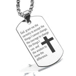 Stainless Steel The Serenity Prayer Dog Tag Pendant